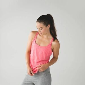 Lululemon Sunset Salutation Tank size 4 Pink Lemonade  Yoga Gym Run Top